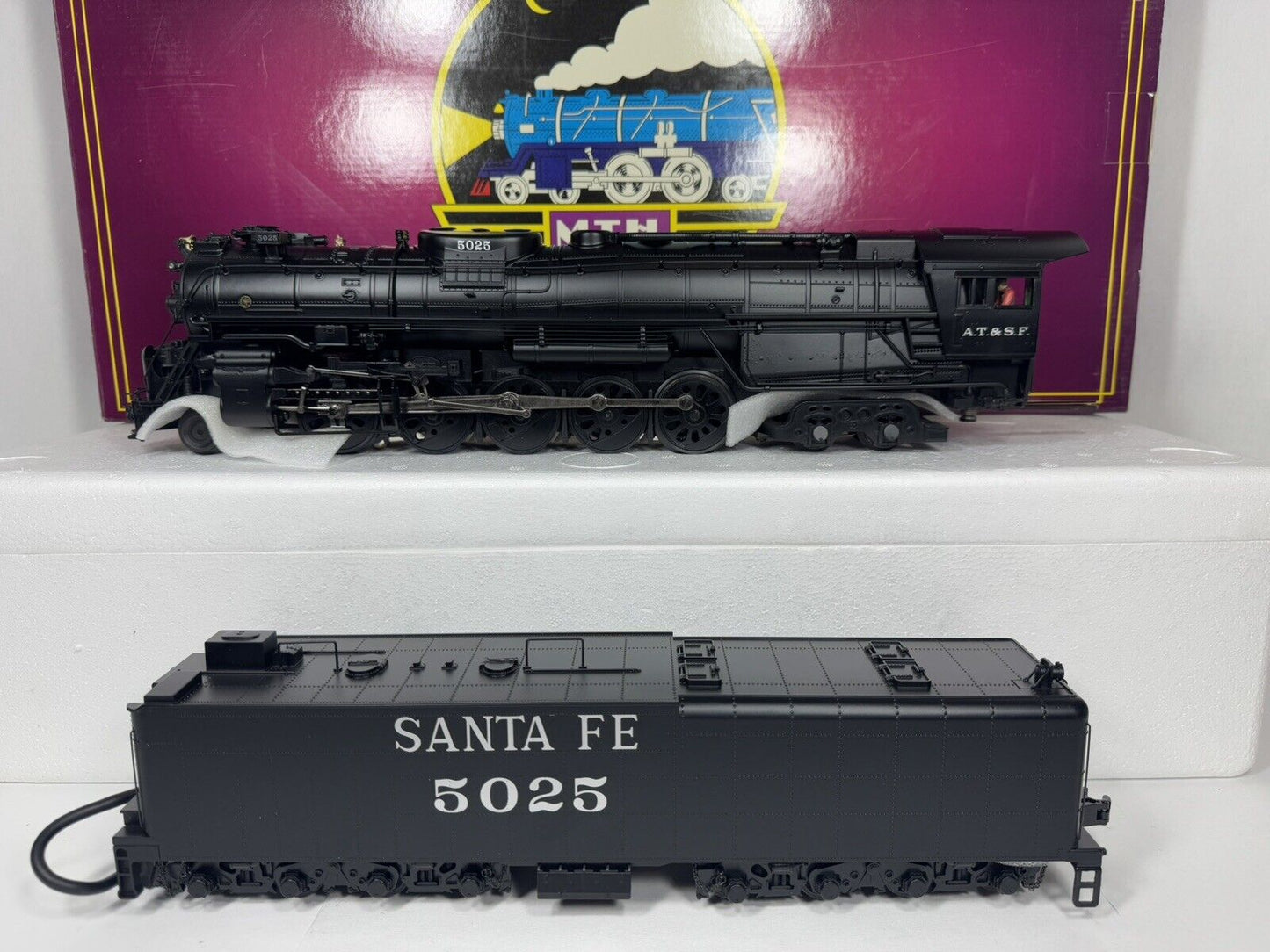 MTH 20-3161-1 Santa Fe 2-10-4 steam loco & tender #5025 PS 2.0 BCR NIB