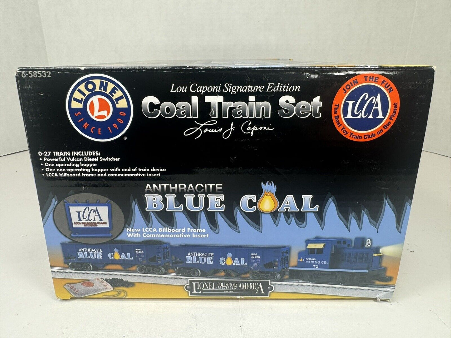 Lionel 6-58532 LCCA Lou Caponi Reading Anthracite Blue Coal train set LNIB