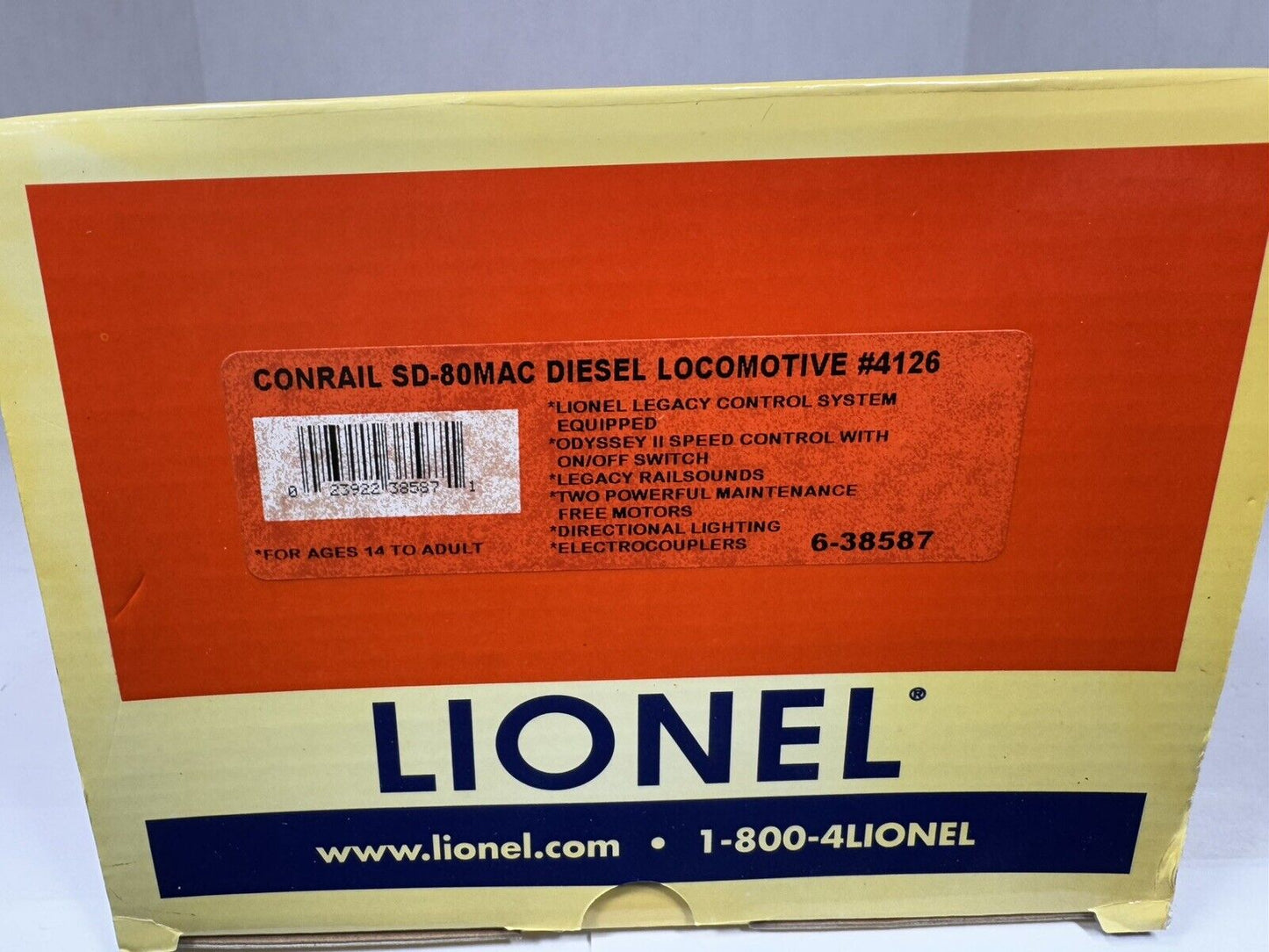 Lionel LEGACY 6-38587 Conrail SD80MAC diesel engine #4126 LNIB