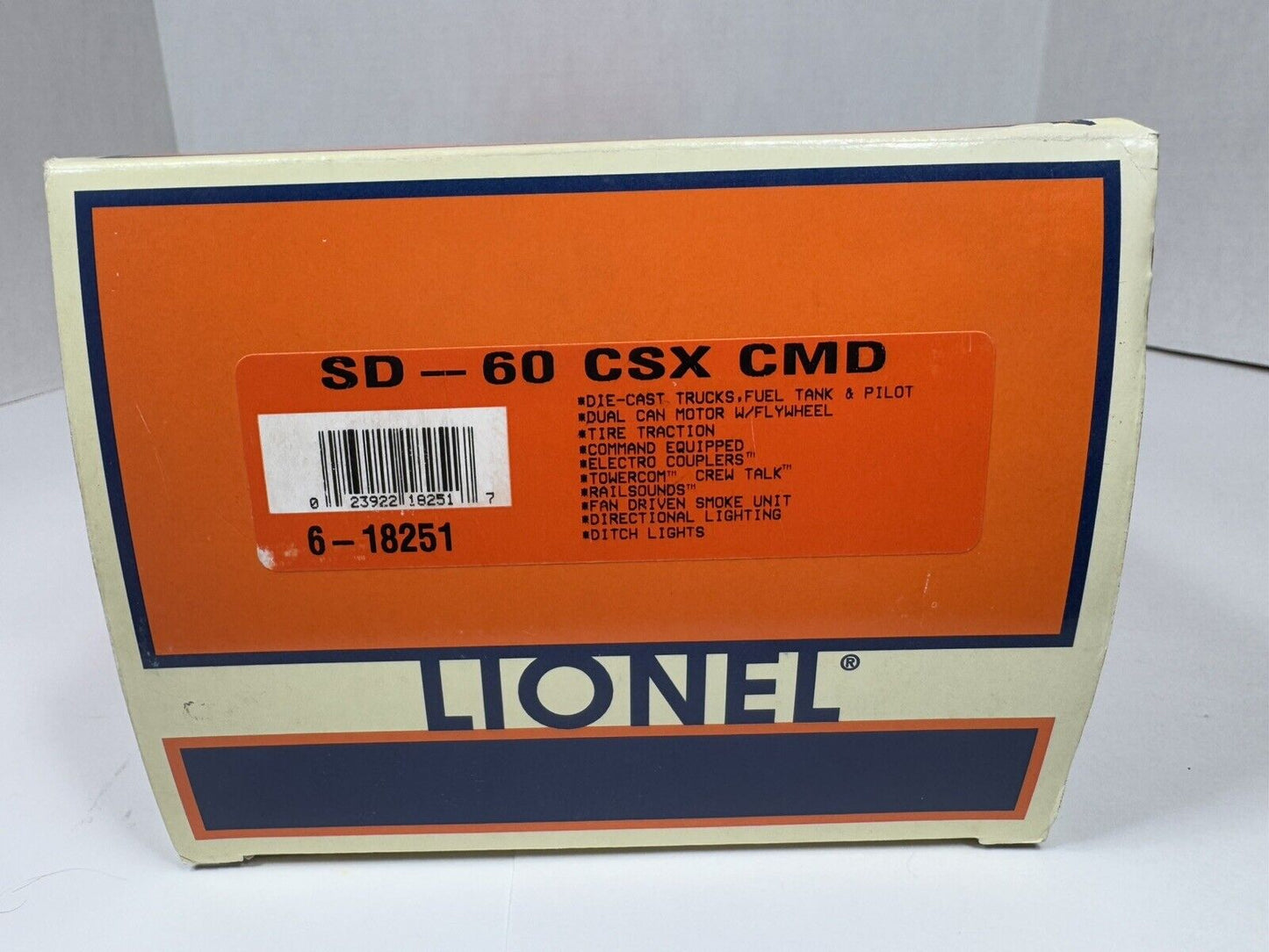 Lionel TMCC 6-18251 CSX SD60 diesel engine #8701 LNIB