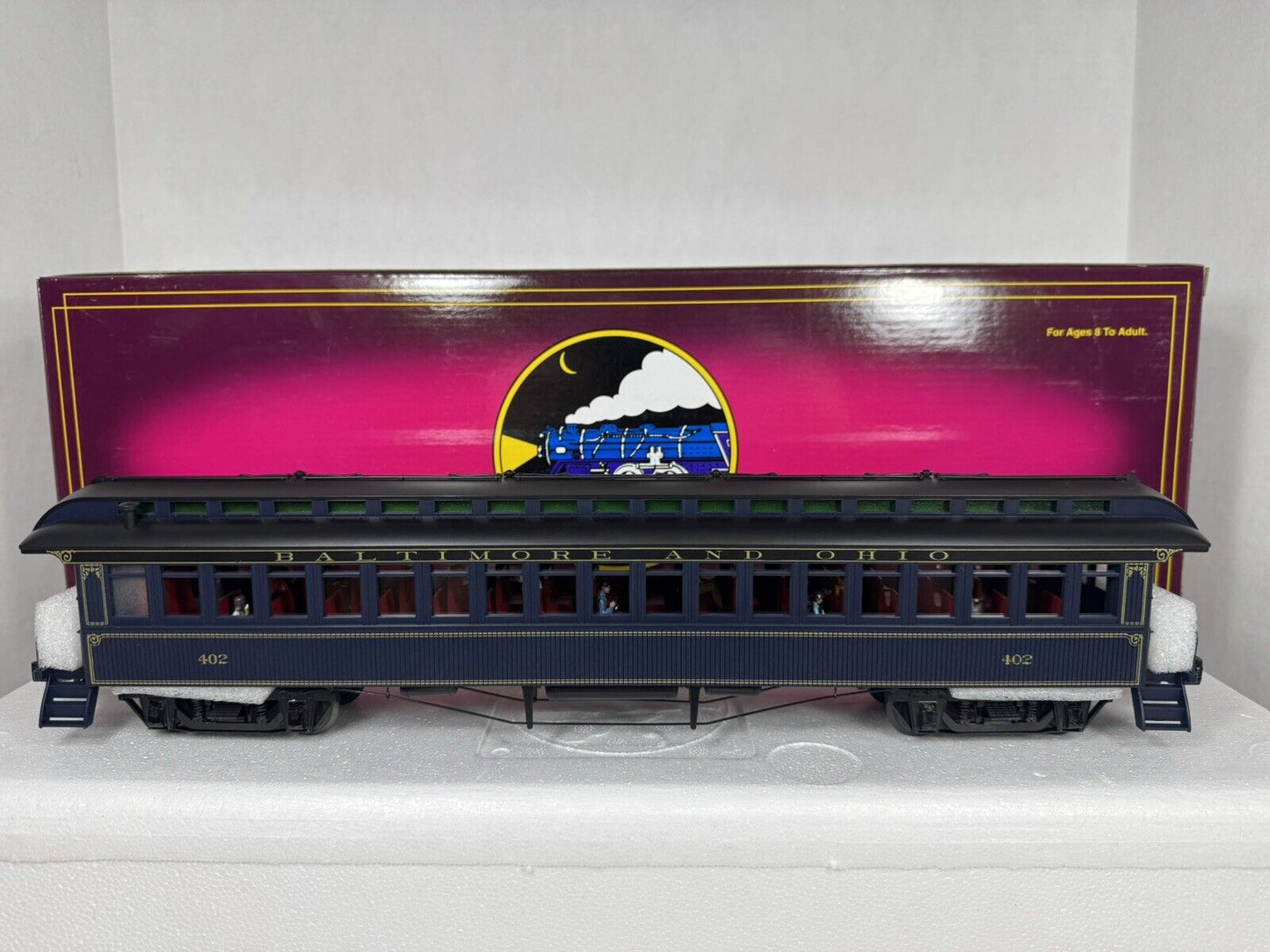 MTH 20-62008 Baltimore & Ohio B&O 64' woodsided coach passenger add-on car NIB